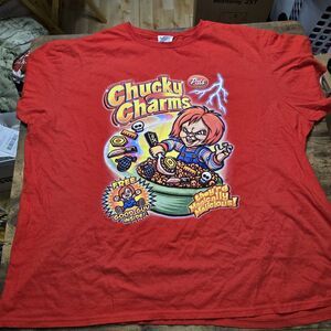 Delta Ringspun Chucky Chrams Mens Tee 2XL Cotton‎ Red Horror
